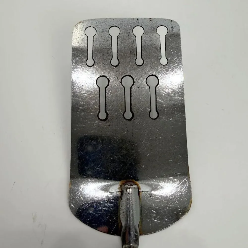 Vintage EKCO Slotted Spatula, Chromium Plated with Wood Handle